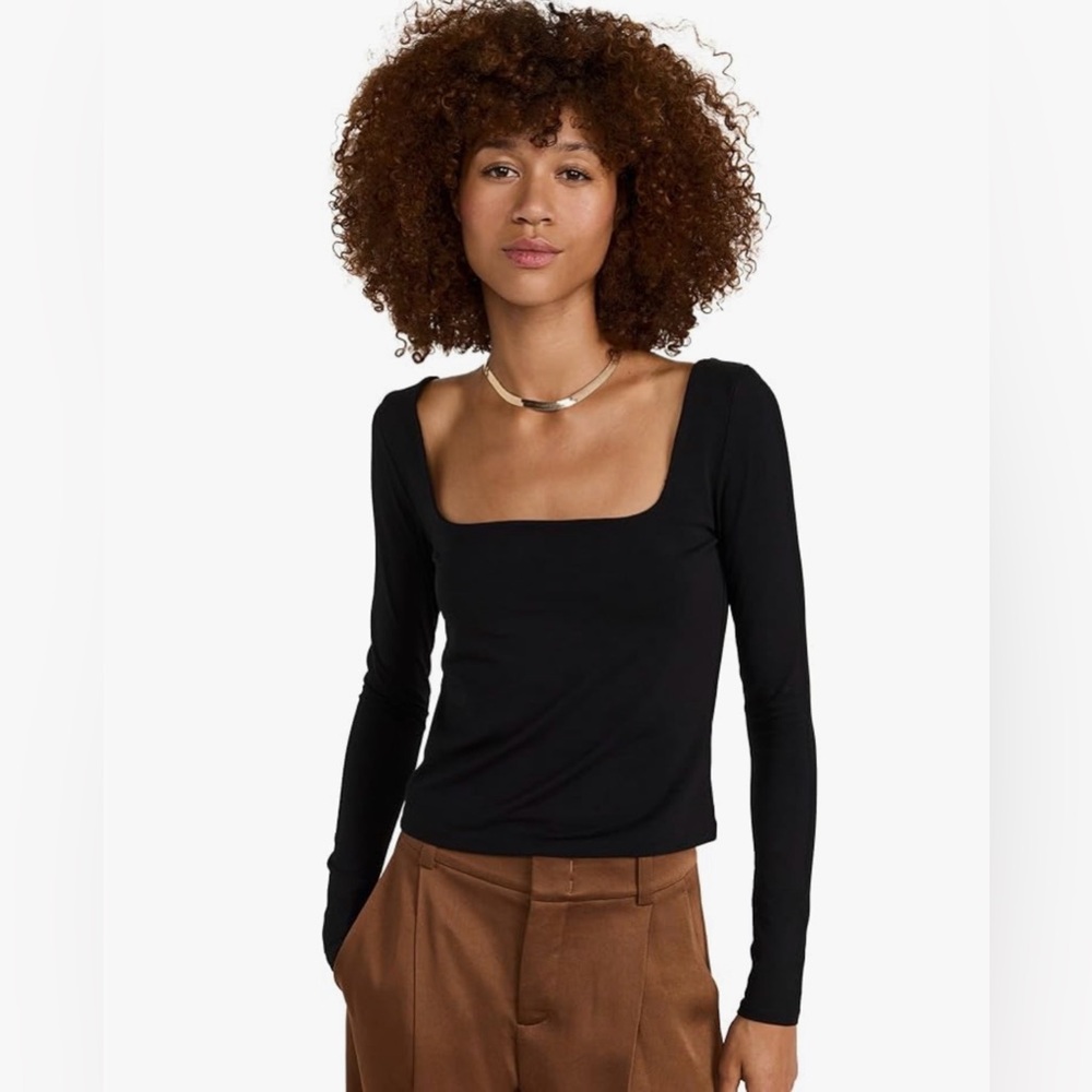 Vince Double Lined Ultra Square Neck Long Sleeve - Picture 1 of 5